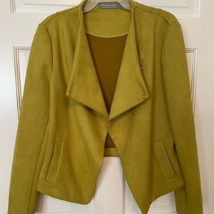 Green short ultra suede jacket